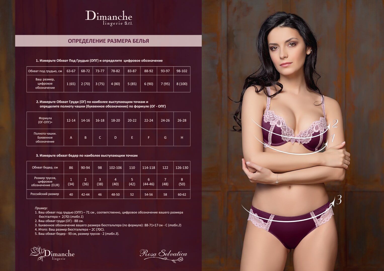 Как выбрать размер - Dimanche Lingerie